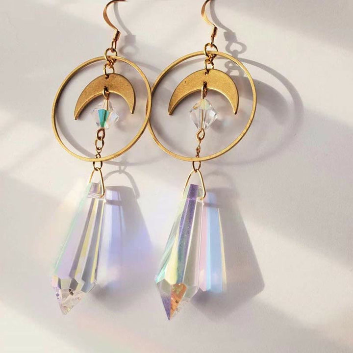 Pendientes bohemios de cristal natural de Olivenorma