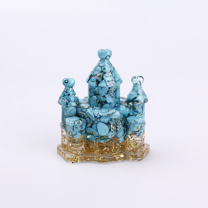 Decoración con piedras preciosas de castillo de epoxi de cristal natural de Olivenorma