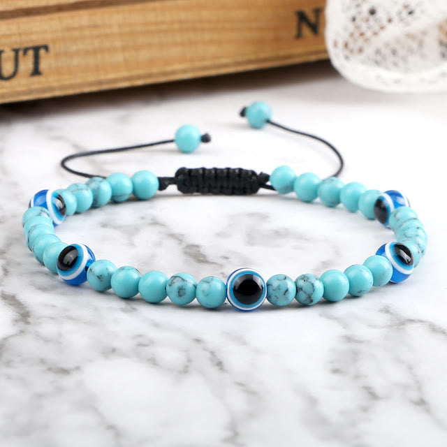 Pulsera de cuentas de ojo de tigre y ojo malvado de Olivenorma 