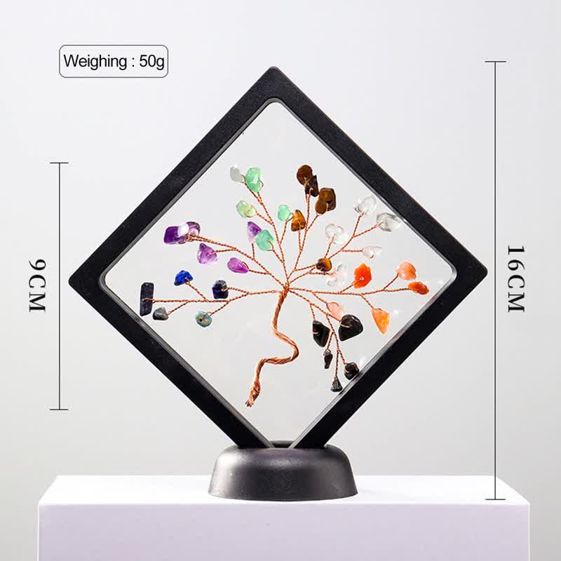 Decoración de árbol de la suerte con cristales de chakras de Olivenorma