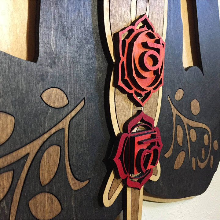 Decoración de pared de madera teñida pintada a mano con el chakra Kundalini de Olivenorma