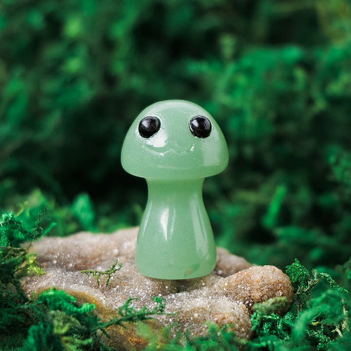 Adornos de piedras preciosas para mascotas con forma de hongo de cristal natural de Olivenorma