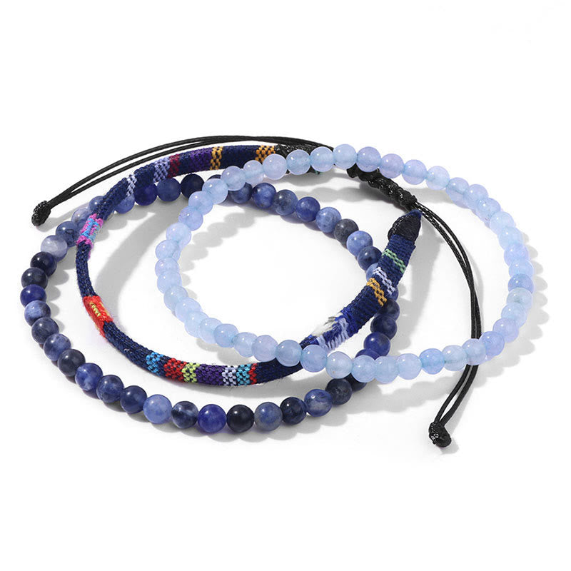 Conjunto de pulseras de cristal turquesa de Bohemia África de Olivenorma