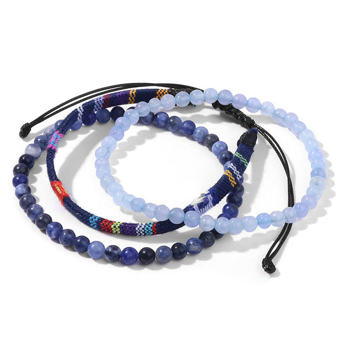 Conjunto de pulseras de cristal turquesa de Bohemia África de Olivenorma
