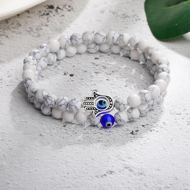 Pulsera de protección con ojo turco y hamsa de Olivenorma 