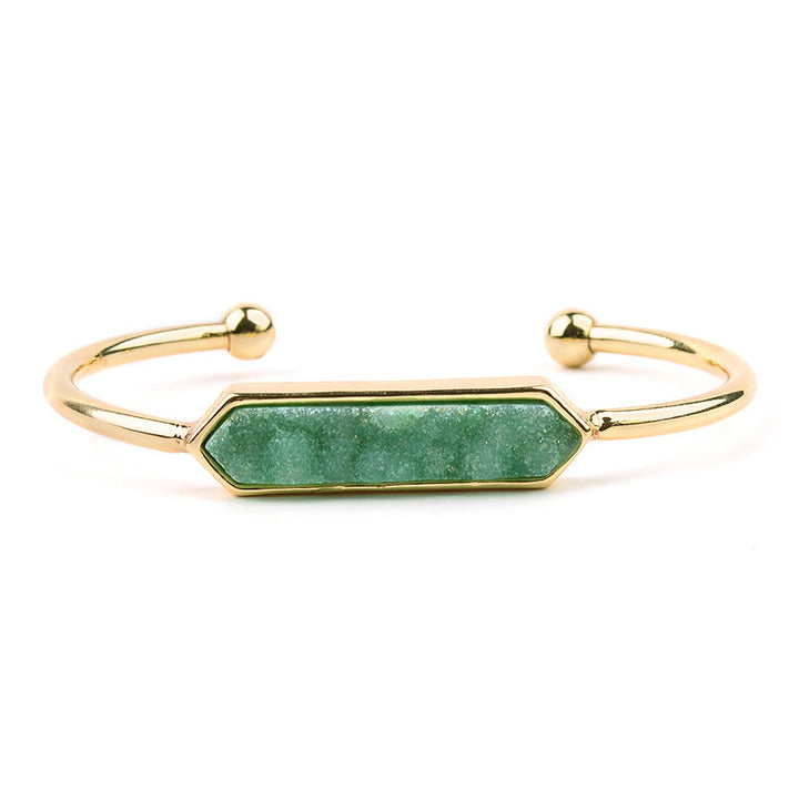 Pulsera de cobre y metal con cristales naturales de Olivenorma