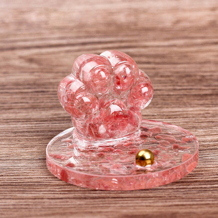 Soporte para teléfono móvil con forma de garra de gato de piedra natural epoxi de Olivenorma