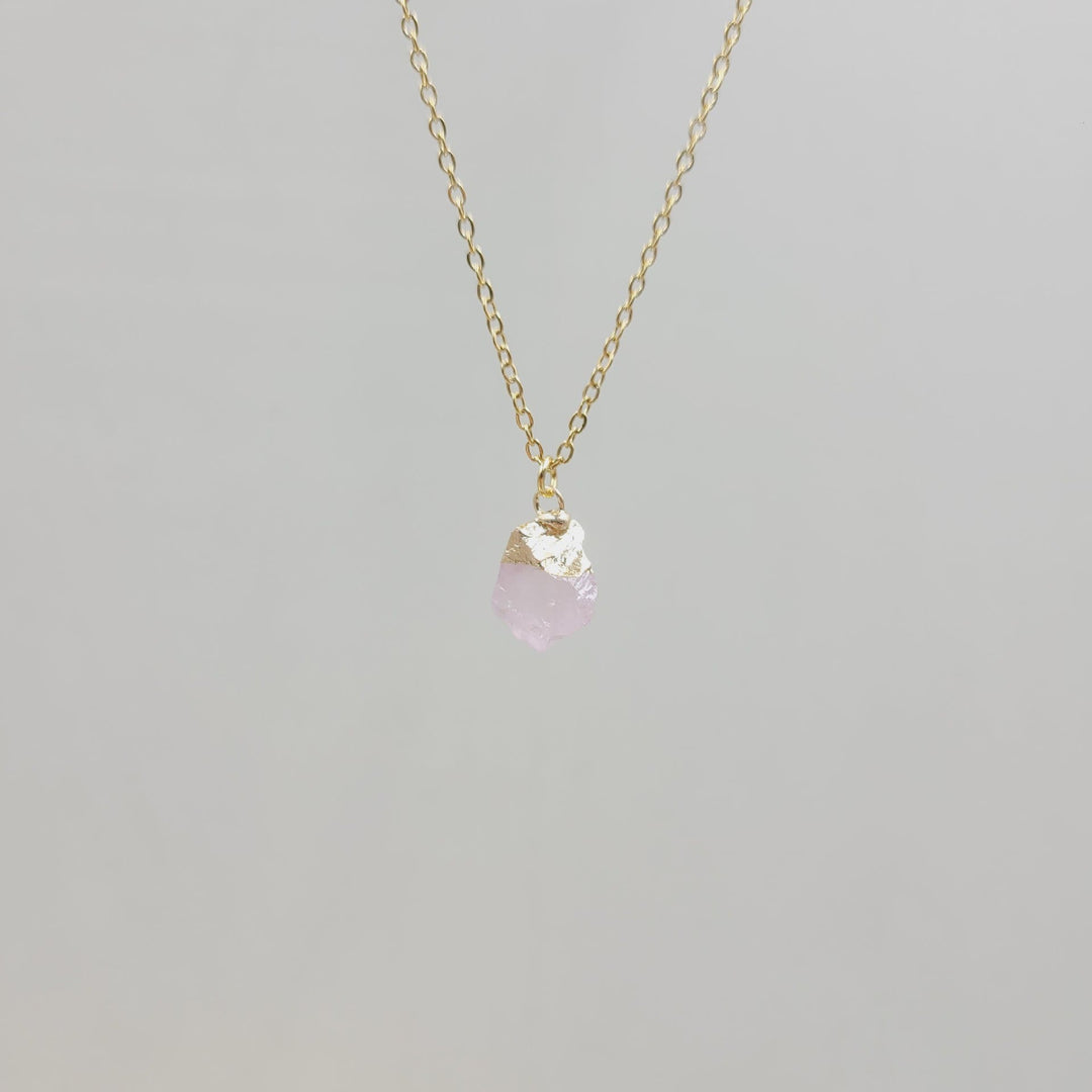 Collar de gemas de piedra cruda de cristal irregular de Olivenorma