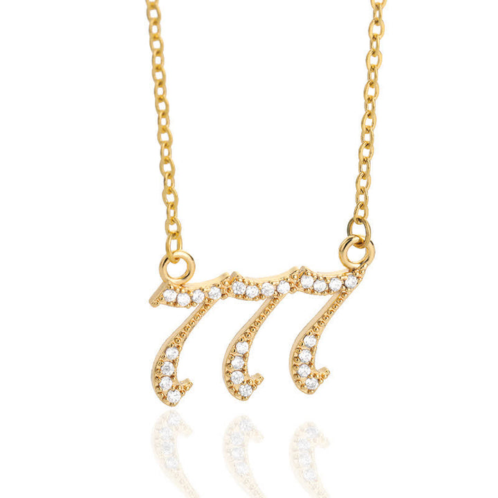 Collar con número de ángel y circonita de Olivenorma
