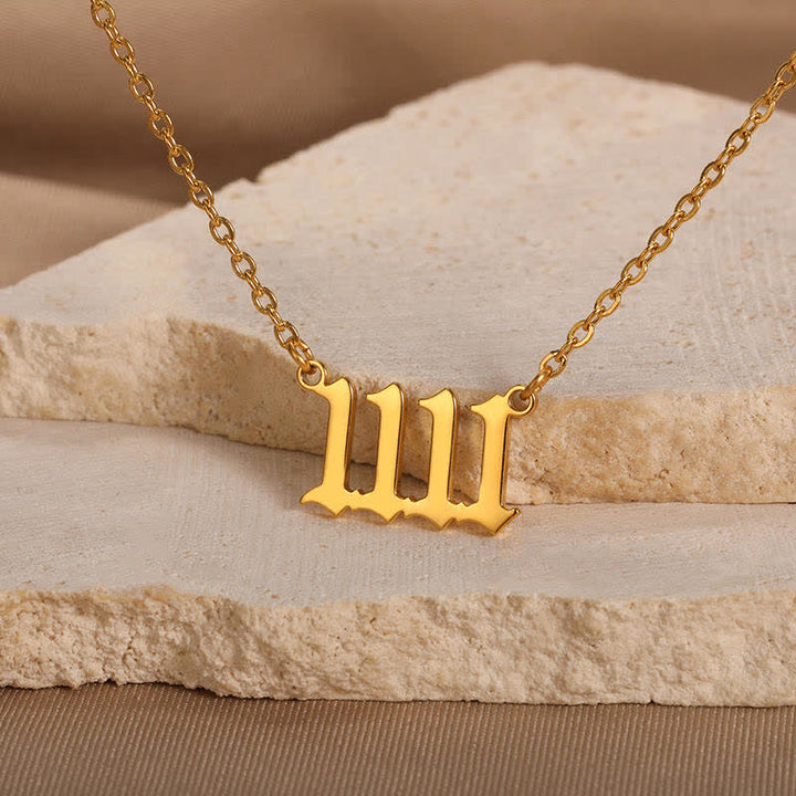 Collar de la suerte con el número angelical 11:11 de Olivenorma