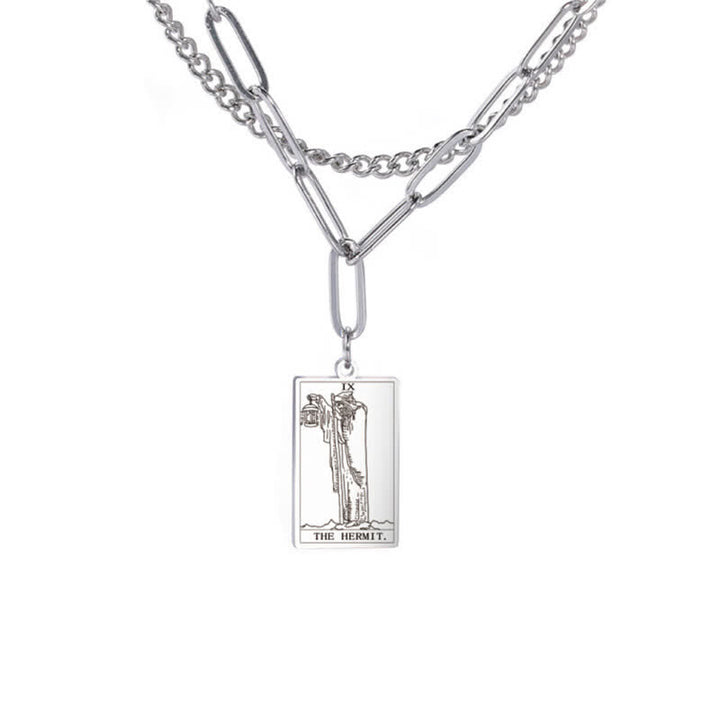 Collar de doble cadena con la carta del tarot de Olivenorma