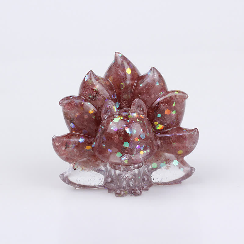 Decoración con piedras preciosas de zorro de cristal natural de Olivenorma