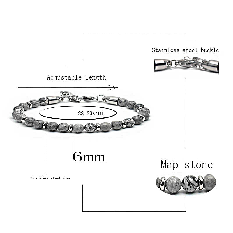 Pulsera de cuentas de ágata desgastada de Olivenorma