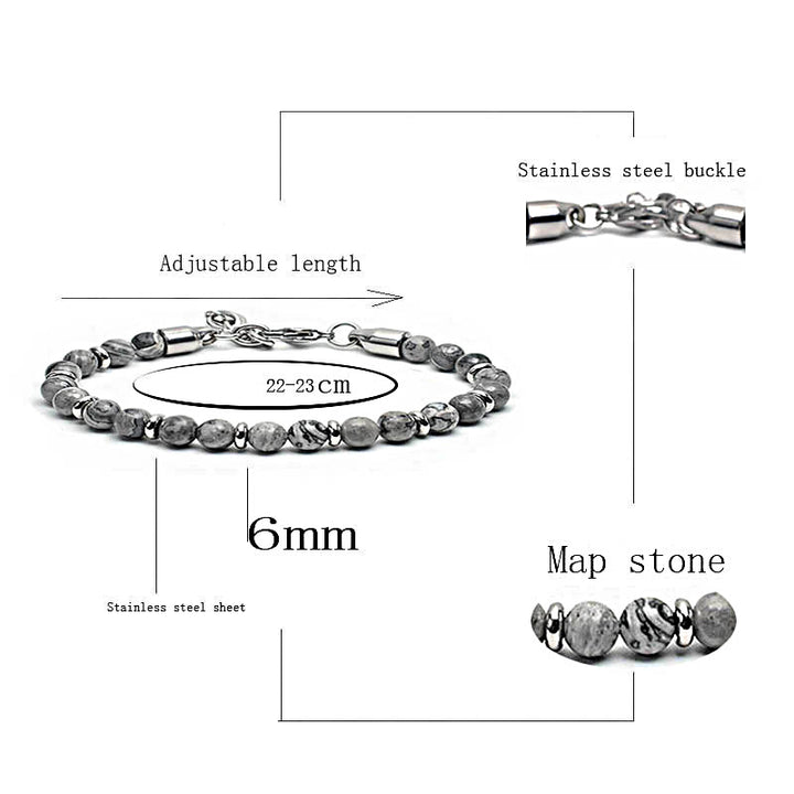 Pulsera de cuentas de ágata desgastada de Olivenorma