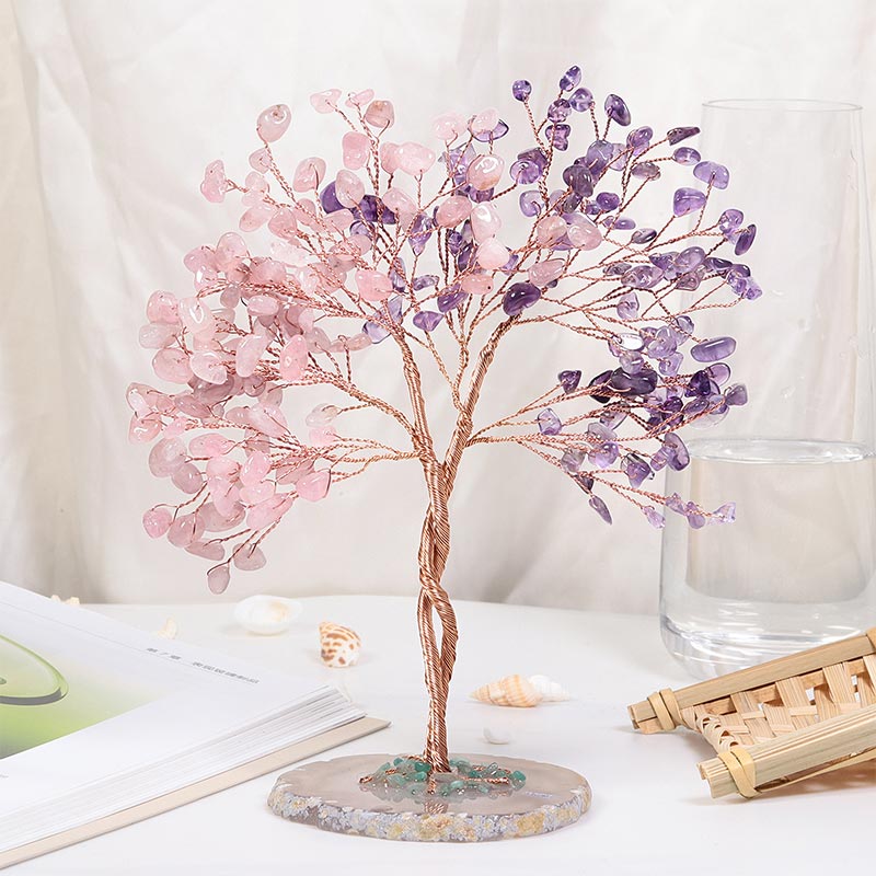 Árbol de Feng Shui con piedra de cristal natural Olivenorma
