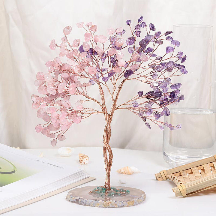 Árbol de Feng Shui con piedra de cristal natural Olivenorma