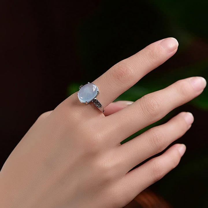 Anillo positivo de aguamarina natural de Olivenorma