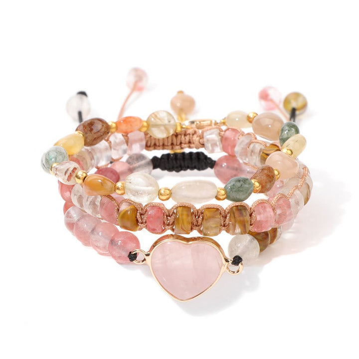Pulsera con colgante en forma de corazón trenzado de cuerda hecha a mano de Olivenorma