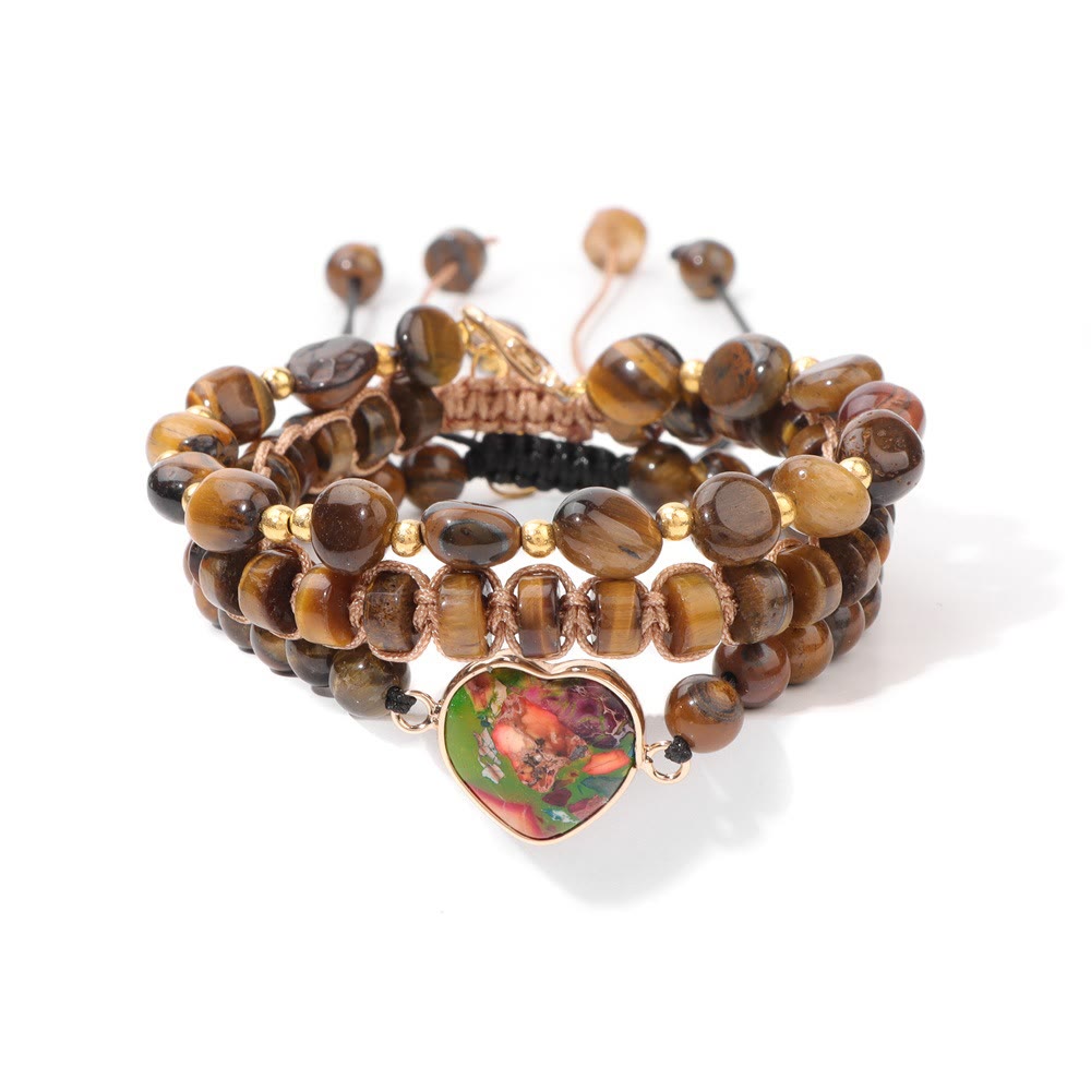 Pulsera con colgante en forma de corazón trenzado de cuerda hecha a mano de Olivenorma