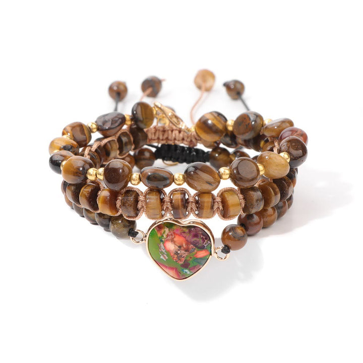 Pulsera con colgante en forma de corazón trenzado de cuerda hecha a mano de Olivenorma