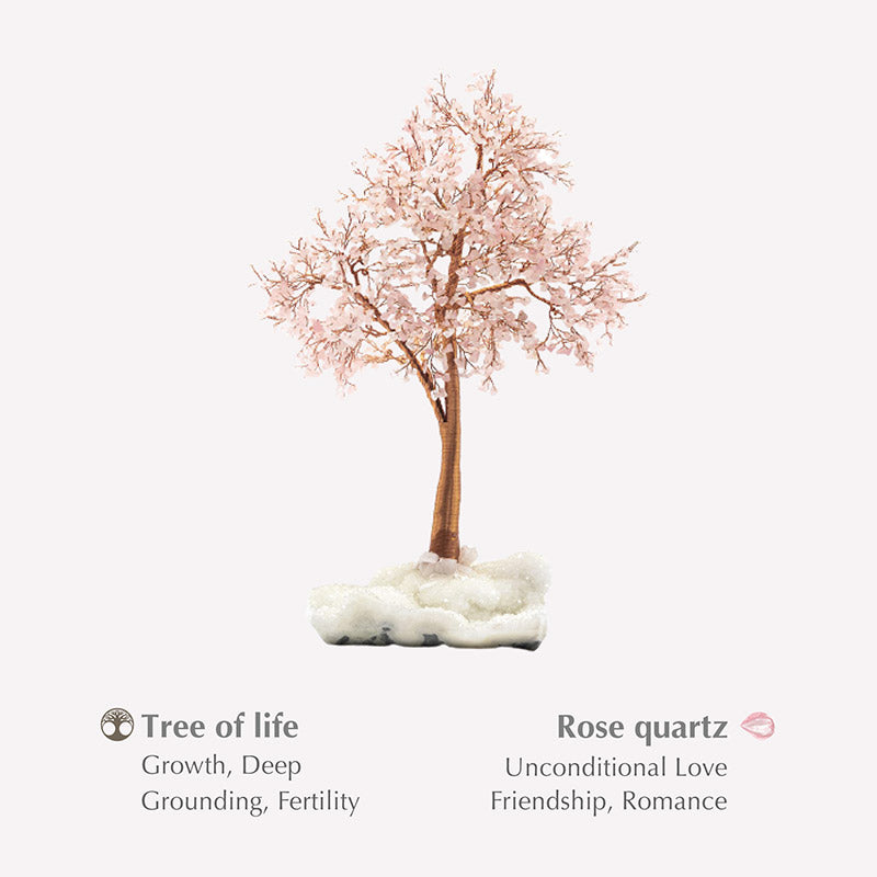 Olivenorma irradia amor: árbol de cuarzo rosa Feng Shui
