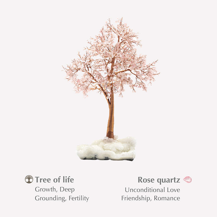 Olivenorma irradia amor: árbol de cuarzo rosa Feng Shui