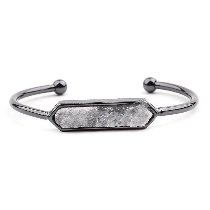 Pulsera de cobre y metal con cristales naturales de Olivenorma