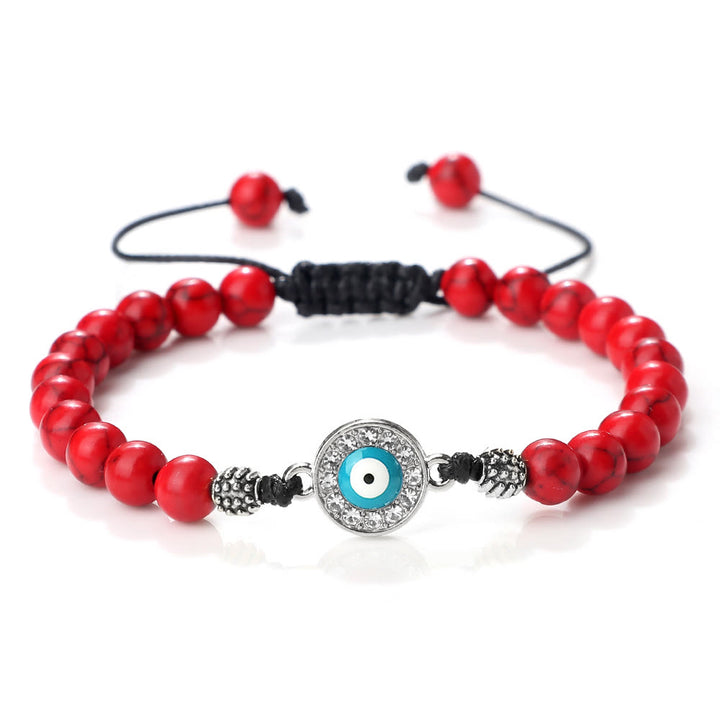 Pulsera de cuentas de circonita de piedra natural de 6 mm de Olivenorma 