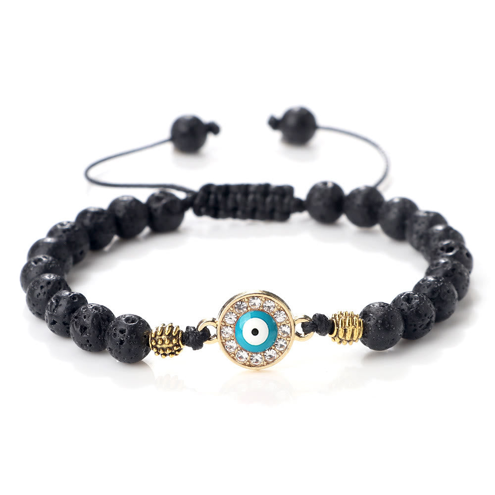 Pulsera de cuentas de circonita de piedra natural de 6 mm de Olivenorma 