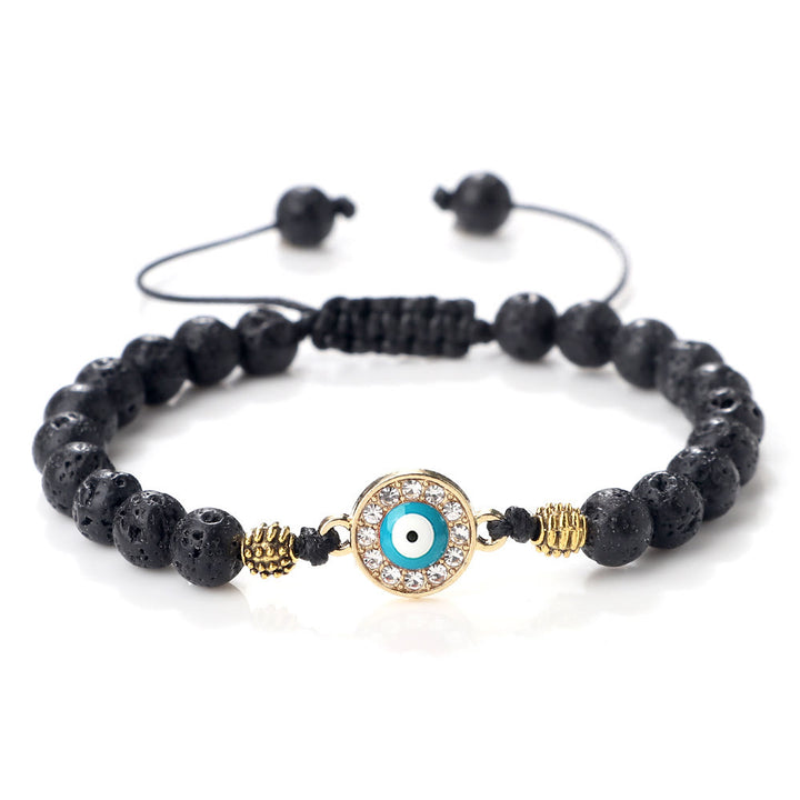 Pulsera de cuentas de circonita de piedra natural de 6 mm de Olivenorma 