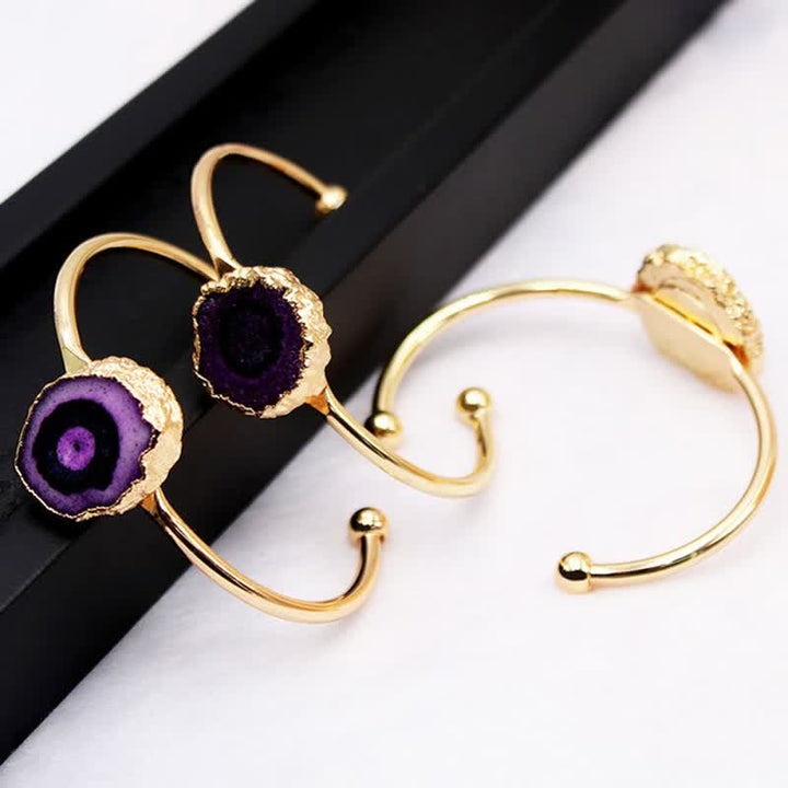 Pulsera de piedras preciosas naturales con forma de girasol irregular