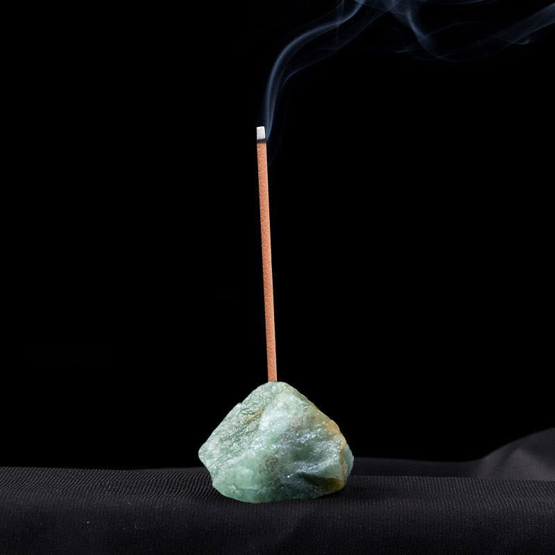 Soporte para varillas de incienso de piedra cruda de cristal de Olivenorma , decoración con piedras preciosas