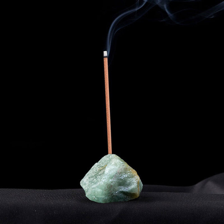 Soporte para varillas de incienso de piedra cruda de cristal de Olivenorma , decoración con piedras preciosas