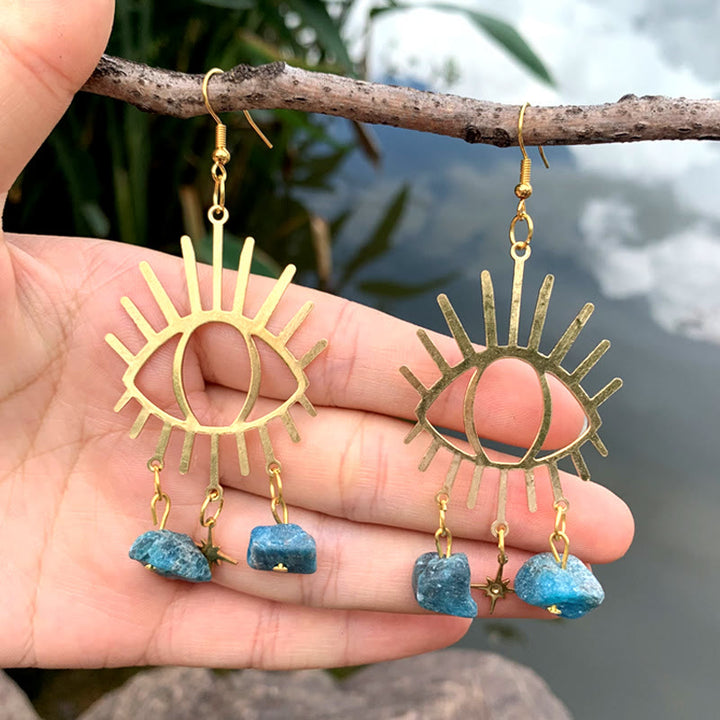 Pendientes de cristal con colgante de estrella y lágrimas de mal de ojo de Olivenorma