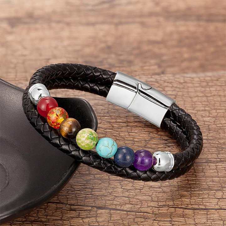 Pulsera de equilibrio de chakras de cristal natural. 