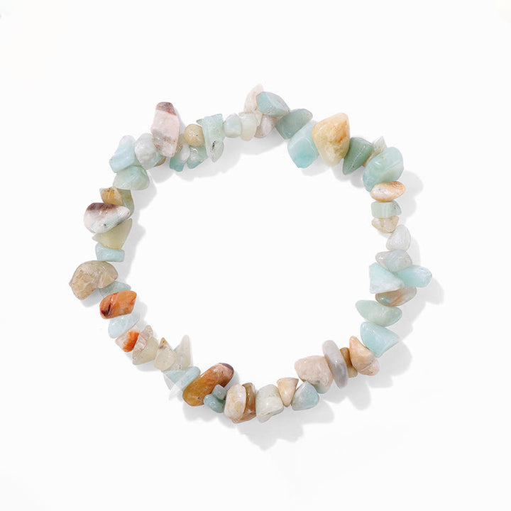 Pulsera de grava irregular natural colorida de Olivenorma 
