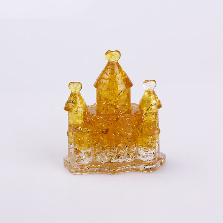 Decoración con piedras preciosas de castillo de epoxi de cristal natural de Olivenorma