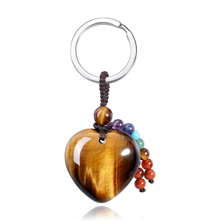 Llavero de corazón de cristal natural de Olivenorma