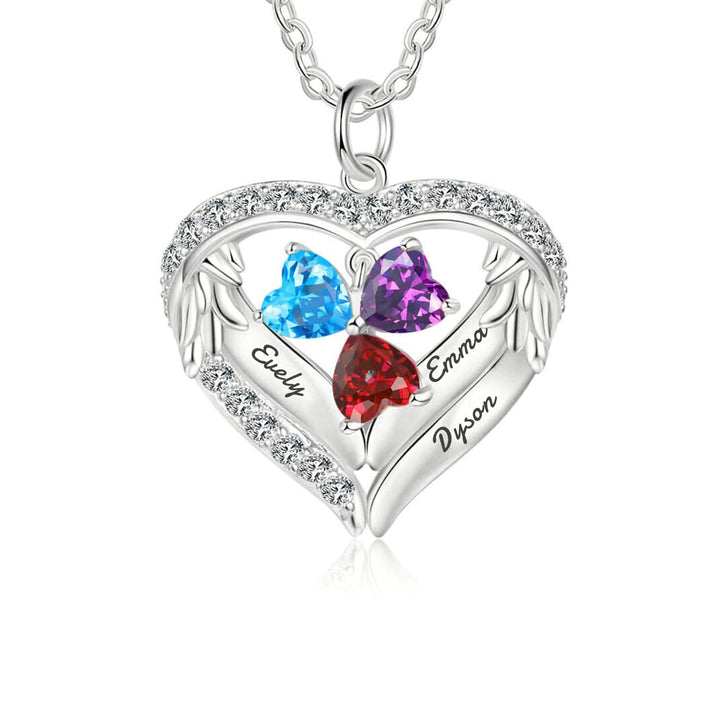 Collar de circonita cúbica con nombre grabado y piedra de nacimiento personalizada de Olivenorma