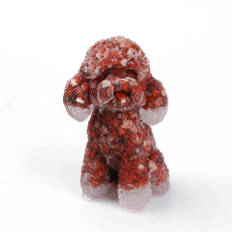 Adorno con piedras preciosas de caniche de cristal natural de Olivenorma
