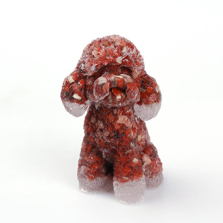 Adorno con piedras preciosas de caniche de cristal natural de Olivenorma