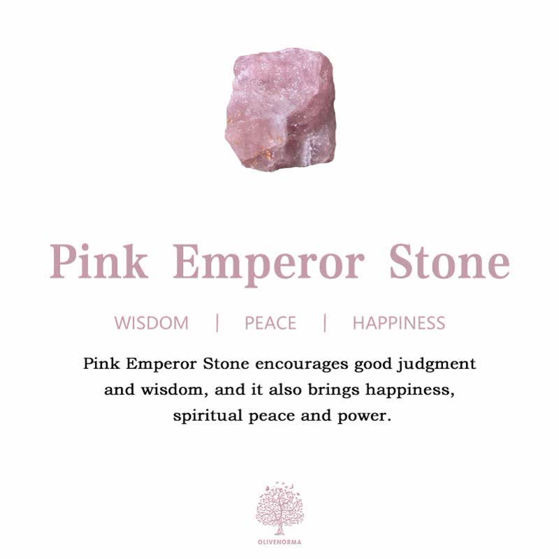 Pulsera envolvente de agalmatolita con piedra emperador rosa natural de Olivenorma
