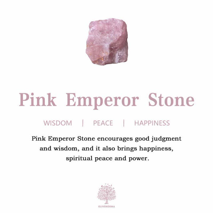 Pulsera envolvente de agalmatolita con piedra emperador rosa natural de Olivenorma