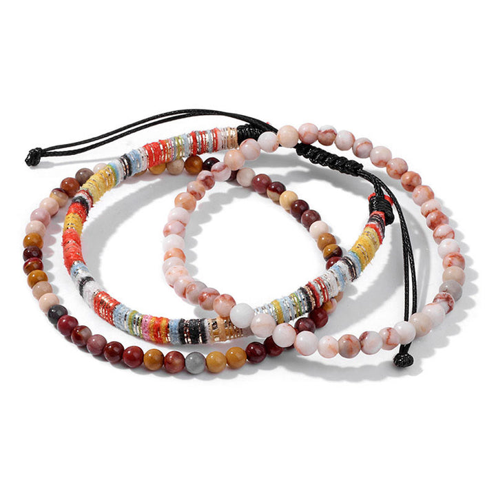 Conjunto de pulseras de cristal turquesa de Bohemia África de Olivenorma