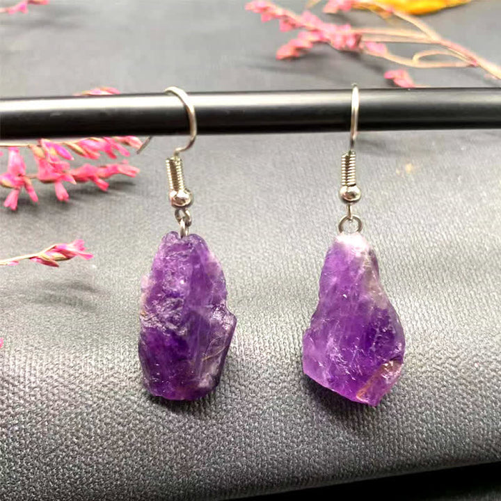 Pendientes de amatista curativa natural irregular de Olivenorma