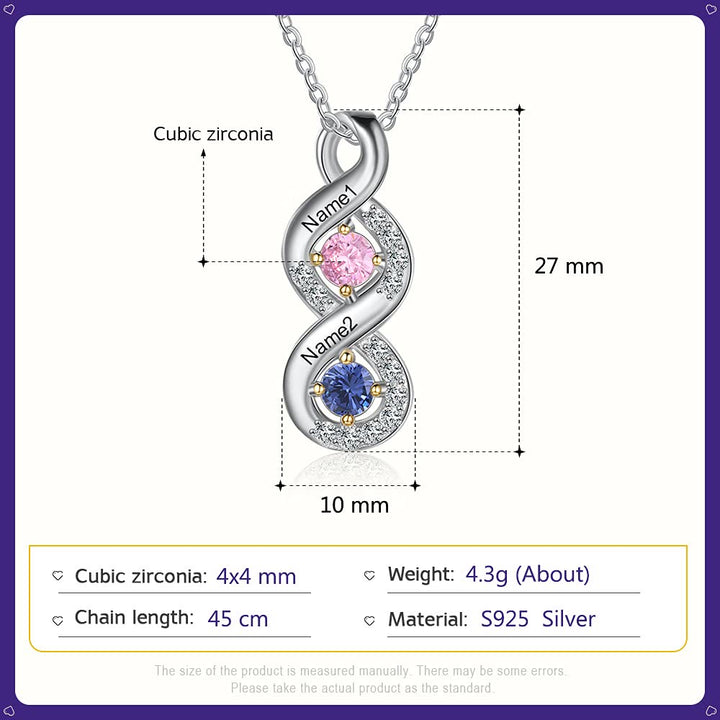 Collar con nombre grabado en piedra natal para mujer de Olivenorma