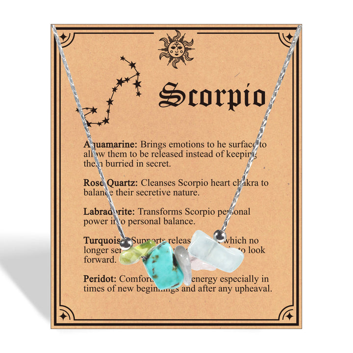 Gargantilla con signo del zodiaco de piedra natural Olivenorma