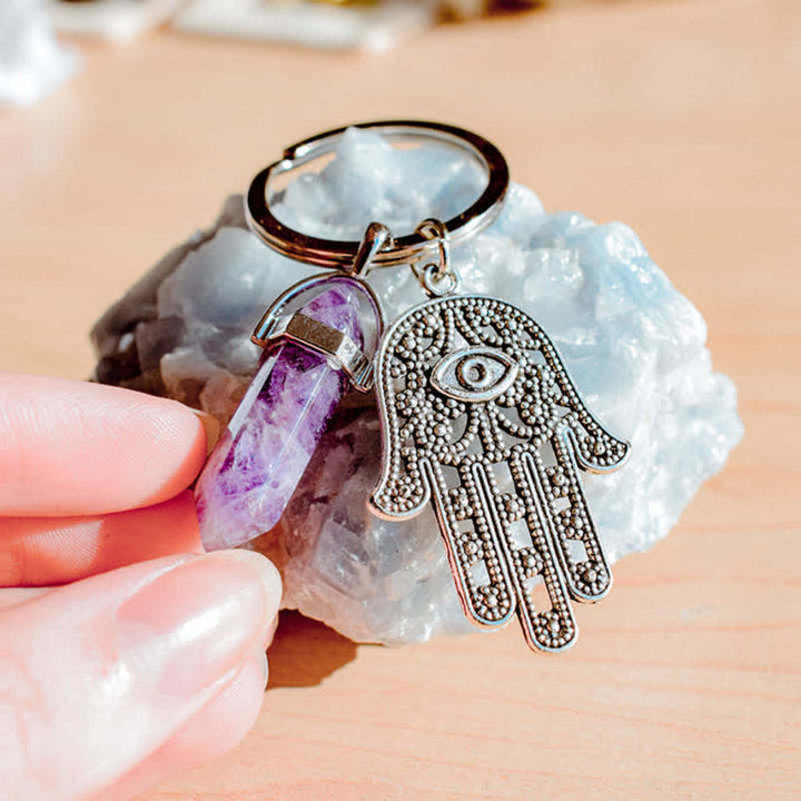 Llavero de cristal con la mano de Fátima inspiradora de Olivenorma