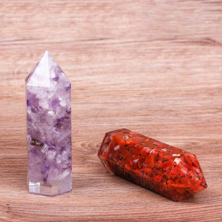Decoración de protección de chakras con cristales naturales. 