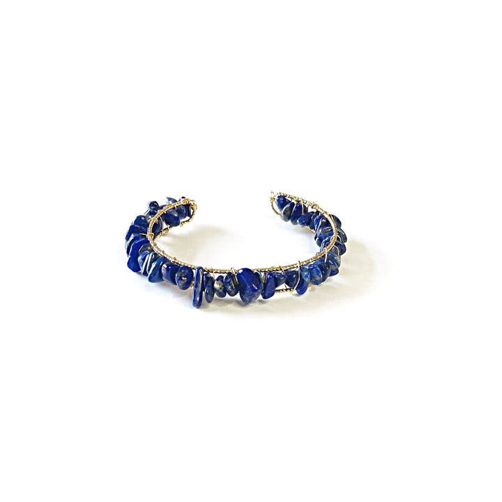 Pulsera de alambre enrollado con cuentas de grava de cristal natural de Olivenorma